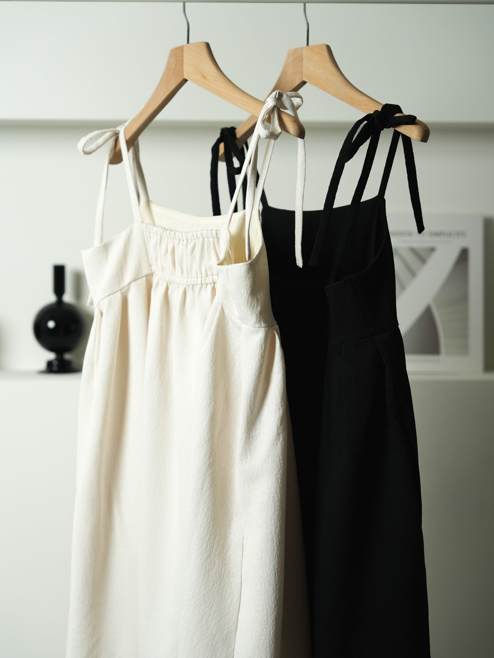 立體紋理綁帶細肩帶長裙 Jacquard Cami Tie-Strap Long Dress - Image 9