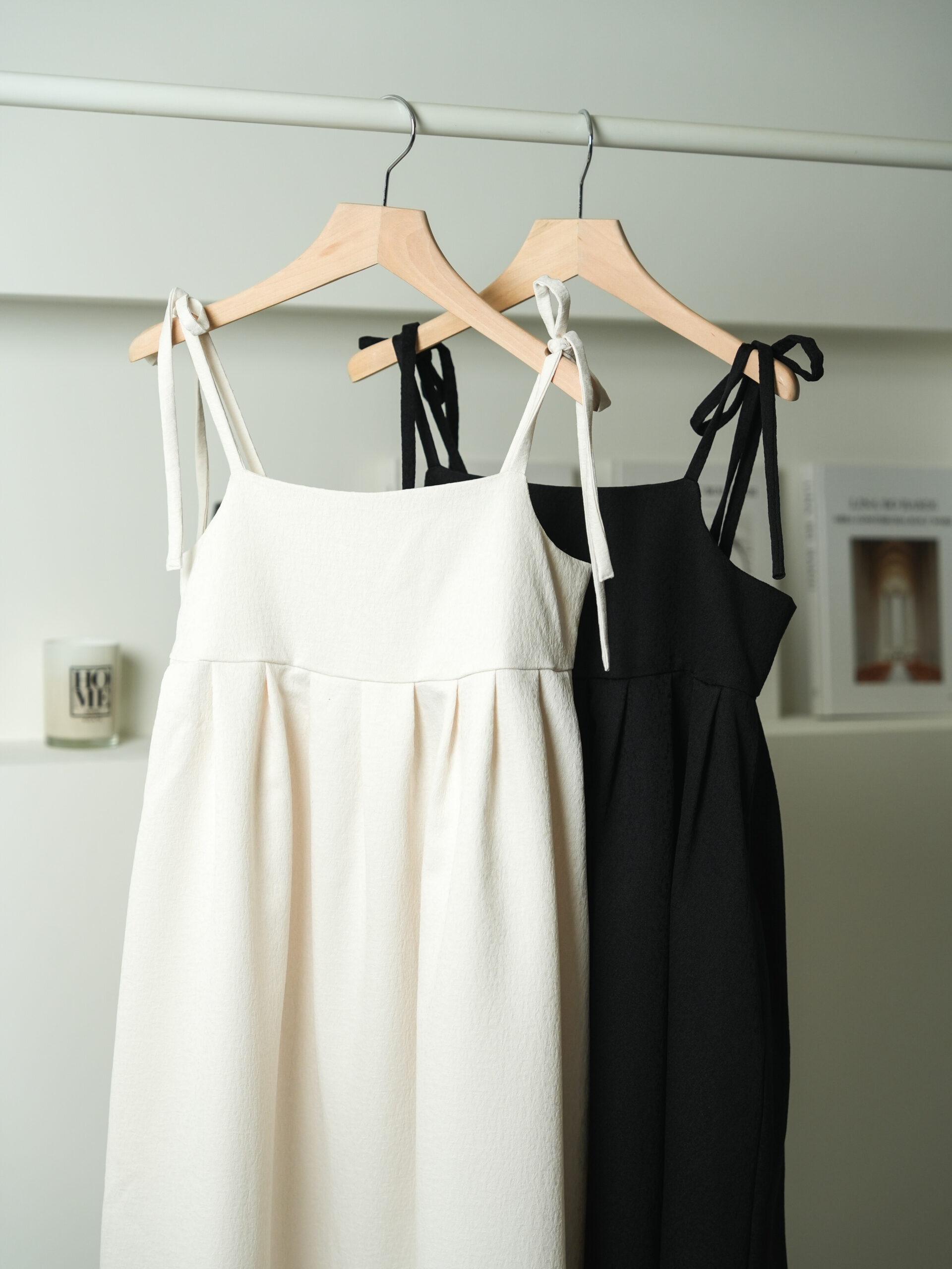 立體紋理綁帶細肩帶長裙 Jacquard Cami Tie-Strap Long Dress - Image 8