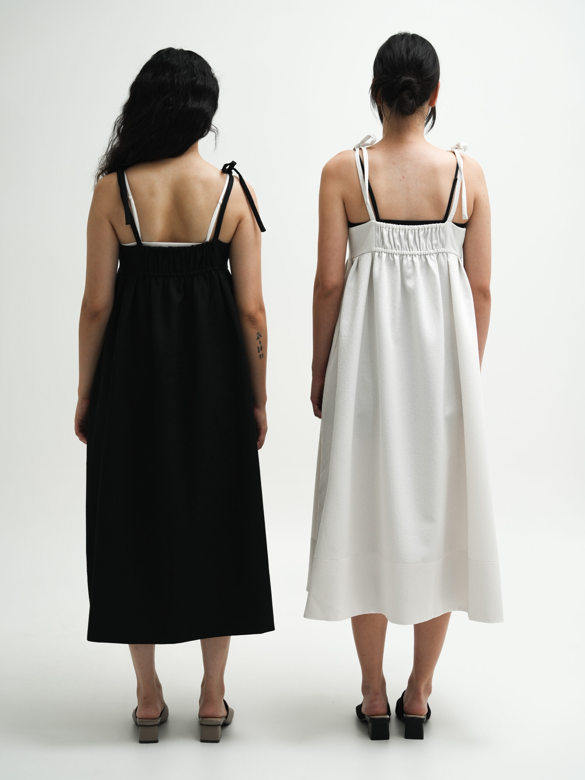立體紋理綁帶細肩帶長裙 Jacquard Cami Tie-Strap Long Dress - Image 16