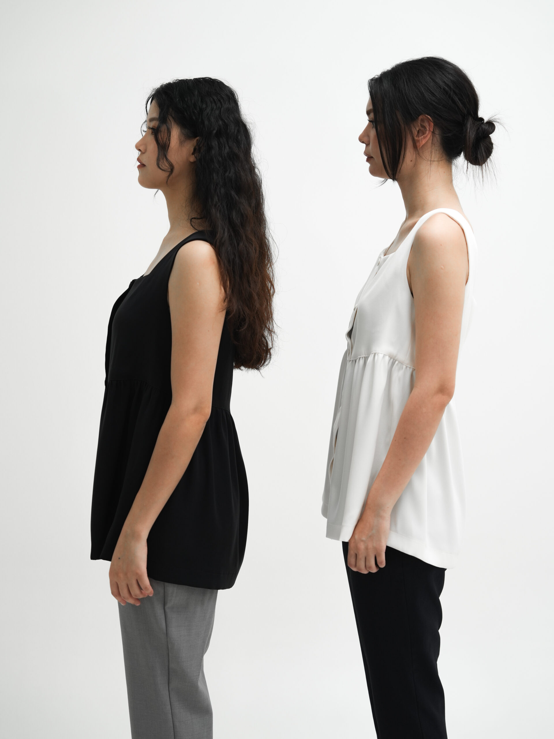 方領排扣長版無袖背心Square Neck Longline Sleeveless Blouse Vest:圖片 11