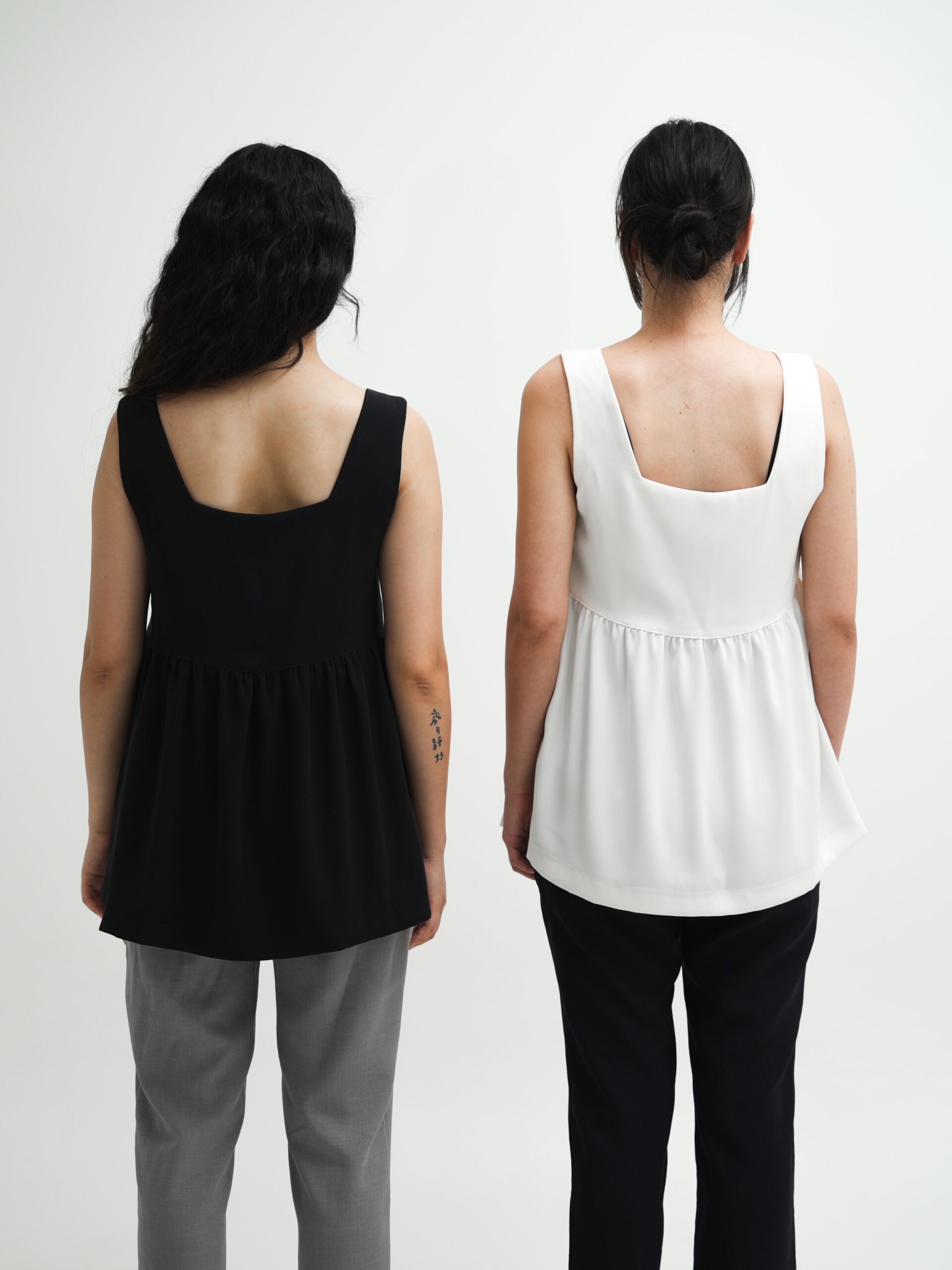 方領排扣長版無袖背心Square Neck Longline Sleeveless Blouse Vest:圖片 12