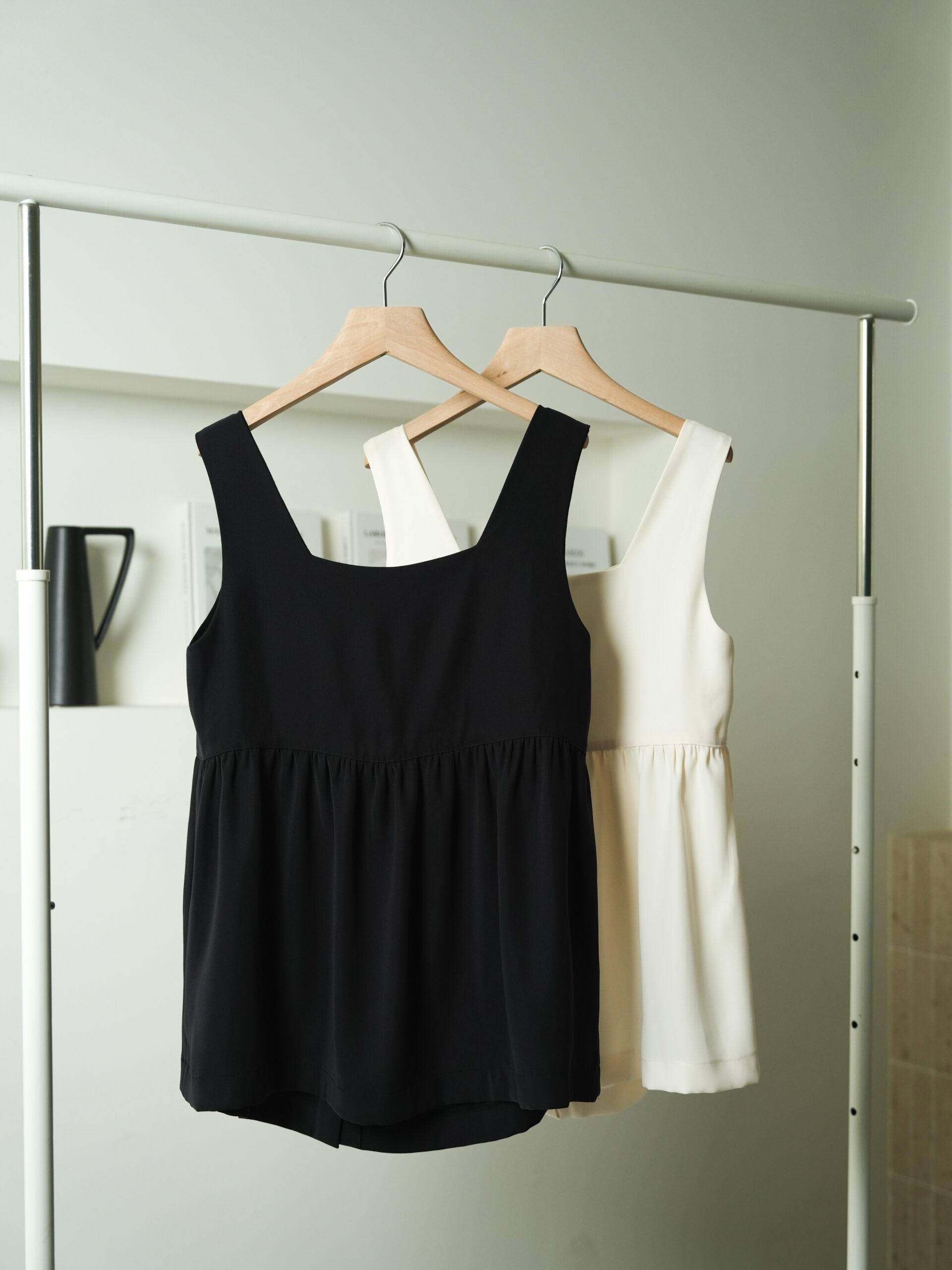 方領排扣長版無袖背心Square Neck Longline Sleeveless Blouse Vest:圖片 7